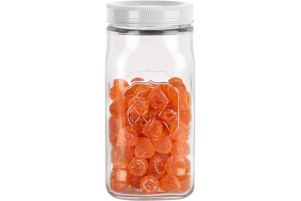 CELLO Classic Glass Storage Canister 1000ml, White Food Grade, Air Tight, Stackable Jar Kitchen Fridge Storage Glass Container with Steel Lid for Food, Pulses, Spice, Cereals, Cookies, Dry Food