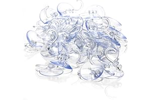 com-four® Support à Ventouse 40x Crochets Multi-usages pour guirlandes lumineuses et autres décorations (40 Stück - Ø 4cm)