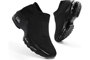 ASHION Womens Trainers Ladies Shoes Slip on Casual Air Cushion Sneakers Mesh Breathable Arch Support Walking Shoes