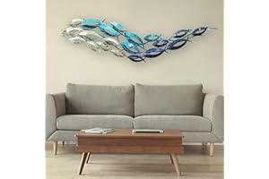 FMXYMC Decorazioni per la casa da Appendere a Parete in Metallo 3D, Decorazioni da Parete con Pesci oceanici, Scultura da Parete Artistica Fatta a Mano, 47 Pollici x 11,8 Pollici