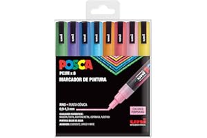 UNI Posca PC 3M Sparkling - Pack de 8 Marcadores de Pintura