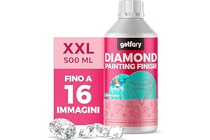 getfary Diamond Painting Finish 500 ml, sigillante trasparente per diamond painting fino a 16 immagini (50 x 50 cm)
