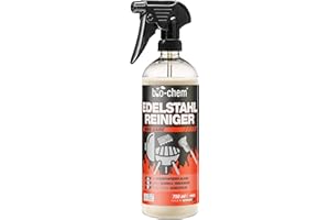 BIO-CHEM CLEANTEC bio-chem Środek do czyszczenia stali nierdzewnej – 750 ml – spray do pielęgnacji kuchni, gospodarstwa domowego i grilla ze stali nierdzewnej, aluminium i chromu – pielęgnacja stali nierdzewnej