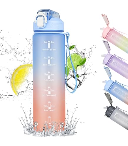 Dutch'D ® 1 Liter Waterfles Met Rietje Drinkfles Zwart Op Tritan BPA Vrij Lek Volwassenen En Kinderen 1368279954