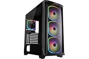 ENERMAX STARRYKNIGHT SK30 PC Gaming E-ATX; diseño Frontal de Malla Curvada (3 x SquA RGB direccionable 14 cm Frontal; 1 x 12 cm Negro