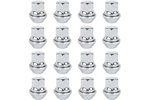 Bohaner 16 Dadi per ruota M12 x 1,5, monoblocco, in acciaio cromato, per Ford Mondeo Fiesta Focus (argento)