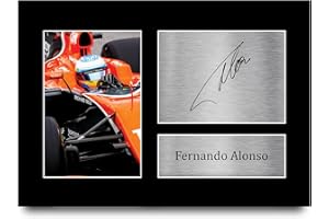 HWC Trading Fernando Alonso podpisany autograf A4 Formuła F1 wyświetlanie na jednym zdjęciu