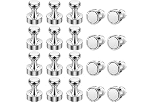 WuKong Juego de imanes de neodimio para pizarras magneticas, Blancas, mapas, pequeños Pines metálicos para frigoríficos, Chinchetas potentes con imán Ø 12x16mm per Pizarra Nevera magnética(20pcs)