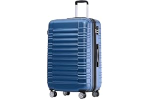 BEIBYE Zwillingsrollen Reisekoffer Koffer Trolleys Hartschale M-L-XL-Set (Blau, XL)