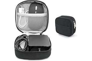 Ruyosn Organizer na kable, wodoszczelna, mała torba na kable, torba na mysz z kieszenią zewnętrzną, elektroniczny organizer, na akcesoria, akcesoria, organizer, kabel do podróży, czarny