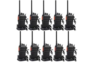 Retevis RT24 Walkie Talkie Profesional, Walkie Talkie Recargable PMR446 sin Licencia 16 Canales CTCSS DCS, con Auriculars Cargador USB, para Comercial,Colegio,Cuidado de la Salud(5 Pares,Negro)