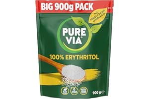 Pure Via Erythritol 900g Pack,Low Calorie & Keto Friendly Sugar Alternative, Non-GMO Certified Granulated Sweetener