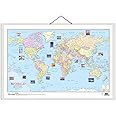 World Political Map Charts with Big font and Dust resistant Lamination | 300 GSM Recyclable Charts