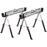 metabo MAB 82 Set of 2 Steel Folding Easels, Adjustable Height | Ideal for craft work, compact design with adjustable legs an
