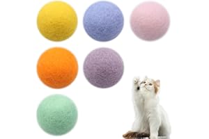 GZQINGYONG 6 Stück 30mm Filzbälle für Katzenspielzeug,Filzbälle Katzen Spielsachen aus 100% Wolle,Katzenbälle aus Filz,Interaktives Katzenspielzeug,Interaktives Spielzeug für Katzen Indoor,Cat Toy Ball-Bunt