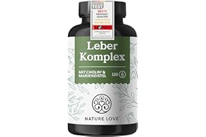 ‎NATURE LOVE NATURE LOVE® Leber Komplex - 120 Kapseln - mit Mariendistel, Cholin, Artischockenextrakt, Curcuma & Zink - Hochdosiert, vegan, laborgeprüft und in Deutschland produziert