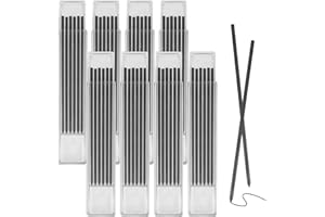 CTYUEYUN 48 Stück Bleistiftminen für Zimmermannsbleistift, 2.8mm Tieflochmarker Minen,Wasserdichte Solid Deep Hole Bleistift Minen Bleistift Bleistiftminen für Zimmerei Skizzen Schreiben（Schwarz）