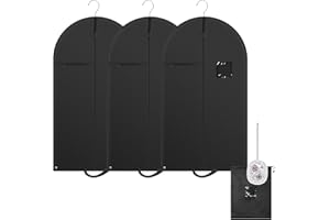 CDBUCC 3PC Suit Bags for Men Black Zipped Foldover Breathable Suit Carriers and Garment Bags, 100% Polyester Oxford Fabric Suit Covers for Women Clothes covers Suit Travel Bags,Clothes Storage bag