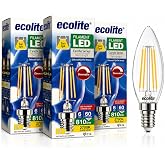 Ecolite Filament LED Mum Ampul E14 Duy 6W 810 L&uuml;men Dim Edilebilir 2700K Sarı Işık Şeffaf Dekoratif Vintage Ampul 60W Eşdeğer