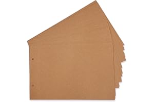 AIOR Scrapbooking papier 28 x 18 cm, Recharge Pages Marron pour Adventure Book Album Photo Scrapbook 29 x 19cm, 40 pcs