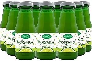 Valle del Crati Jus de Bergamote de Calabre Bio | Boisson au jus 100% pur Italien | sans sucre ajouté et sans conservateur | Jus de Bergamote 12 bouteilles de 200 ml