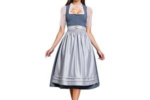 Foweknow Dirndl - Vestito da donna per dirndl midi Dirndl Dirndl lungo, taglie grandi, per Oktoberfest, stile vintage, elegante, da cocktail, da sera