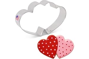 ANN CLARK COOKIE CUTTERS Formina per Biscotti Stampo San Valentino a doppio amore cuore 12,1 cm, Prodotto negli Stati Uniti da Ann Clark