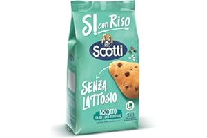 RISO SCOTTI Si con Riso - Biscotti con Riso e Gocce di Cioccolato Senza Lattosio - Ideali per la Colazione, Senza Olio di Palma - 350 gr