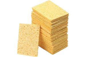 DEOLVEN Gąbka lutownicza – środek do czyszczenia końcówek lutowniczych, 20 szt. gąbek lutowniczych, podkładki do czyszczenia stojaka na lutownicę, akcesoria do lutowania, wielokrotnego użytku, 4 x 5,5 x 1 cm