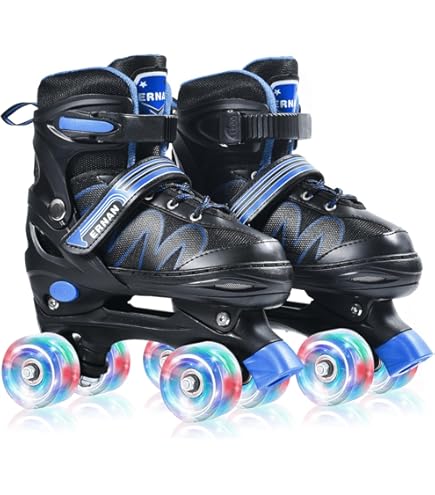 Inline Skates Met Licht Wielen LOKJIJI Verstelbare Inline Skates Voor Kinderen - Met Lichtup Wielen, Blauw-zwart, 4 Maten In één Skates Met Lichtup Wielen Inline Skates Met Licht Wielen LOKJIJI Verstelbare Inline Skates Voor Kinderen - Met Lichtup Wielen, Blauw-zwart, 4 Maten In één Skates Met Lichtup Wielen