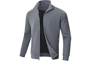 Huayuzh Jacke Herren übergangsjacke Winter Karierten Jacquard Alltag Freizeit Leicht Jacken mit Reißverschlusstasche