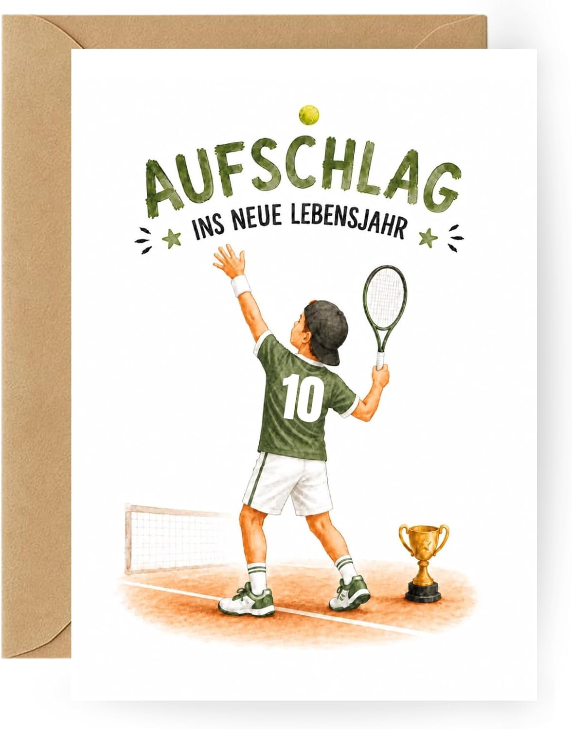 Technische Daten & Spezifikationen : Geburtstagskarte Junge 10 Jahre Tennis coole