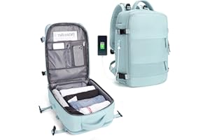SZLX Großer Reiserucksack Damen,Ryanair Handgepäck 40x20x25 Rucksack 45x36x20 Easyjet mit USB anschluss Rucksack Wasserdicht Laptop Business Herren Reiserucksack Handgepäck Flugzeug mit Schuhfach