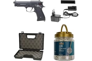 Cyma Softair Set - Airsoft Pistole M92/ CM126 AEP + Waffenkoffer + 4000 Marken-BB's H&N Sport + Akku & Ladegerät