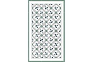 DobleUve Estudio Alfombra Vinílica Hidráulica 23 | Color Verde | 65x140 cm | Alfombra Cocina Lavable Antideslizante | Alfombra Vinilica | Suelo Vinílico | Alfombra Vinilo Salón