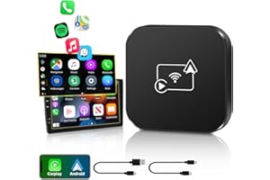 JANSITE Carplay bezprzewodowy adapter Carplay z systemem Android, 5 GHz, konwersja przewodowy Android Auto/Carplay na bezprzewodowy do samochodów, Plug and Play, szybka transmisja dla systemów iOS/Android