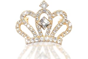 ERHUO Spilla della corona,Spilla della corona della perla,Spille della corona per le donne,Pin della spilla,Spille della corona di cristallo trasparente per le donne per