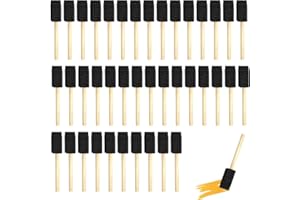 ALONK 40 Stück Schwammpinsel Wiederverwendung, Holzgriff Malschwamm, Schaumstoffpinsel Waschbar