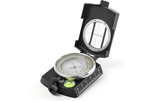 Eyeskey Multifunctional Military Army Aluminum Alloy Compass with Map Measurer Distance Calculator Great for Hiking, Camping, Motoring, Boating, Backpacking