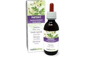 Grande camomille ou Partenelle (Tanacetum parthenium) herbe avec fleurs Teinture Mère sans alcool Naturalma - Extrait liquide gouttes 120 ml - Complément alimentaire - Végétalien ou végan