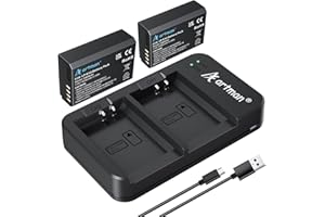 A ARTMAN Artman LP-E10 Battery 2-Pack 1600mAh and Rapid Dual USB Charger for Canon LP E10, EOS Rebel T7 T6 T5 T3 T100, Kiss X50 X70 X80 X90, EOS 1100D 1200D 1300D 1500D 2000D 3000D 4000D Digital Cameras