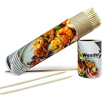 Wonder Spot (150 Sticks, 8 Inch) Wooden Barbecue Sticks Natural Bamboo Skewers BBQ Roast Kabab Grill Chicken Tikka Fruit…