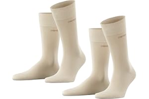 ESPRIT homme Basic Uni 2-Pack chaussettes respirantes biologiques durables coton renforcées résistantes douces couture plate aux orteils pour vie quotidienne et travail multipack lot de 2 paires