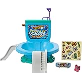 Hot Wheels Skate Flush & Go Bowl, Set de Juego con Forma de Inodoro, Incluye 1 monopatín para Dedos y 1 par de Zapatillas par