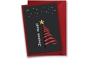 Legezon Cartes de vœux de Noël avec enveloppes - Kit de 20 cartes pliables à motif de sapin, cartes postales pour souhaiter un Joyeux Noël