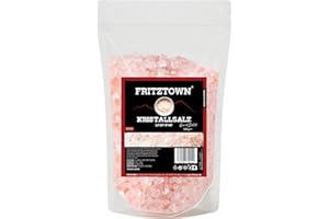 ‎FRITZTOWN FRITZTOWN Rosa Kristallsalz bekannt als Himalaya Salz | Light Pink | grob für Salzmühle | 500g | wiederverschließbar | original aus Punjab Pakistan