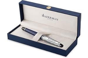 WATERMAN Expert Stylo Plume | Noir Brillant avec attributs dorés à l'or Fin 23 k | Plume Fine | Coffret Cadeau