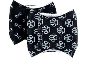 IMMACULATE TEXTILES Reusable Male Dog Incontinence Nappies/Sanitary Wraps/Belly Bands - Pack of 2 : Absorbent, Strong & Washable : Older Dogs or Puppies (Paw & Bone, XS)