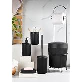 6 Par&ccedil;a Modern Banyo Seti, &Ccedil;&ouml;p Kovası, Tuvalet Kağıtlığı, Tuvalet Fır&ccedil;ası, Sıvı ve Katı Sabunluk, Diş Fır&ccedil;alık Dahil, Banyo A