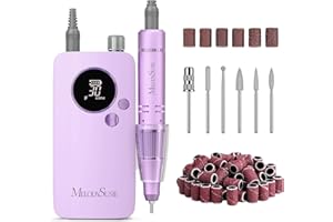 MelodySusie Electric Nail File 30000 RPM,SC320F Professional Rechargeable Nail Drill, Cordless E File Portable Efile for Acrylic Nails Gel Polishing Removing, Nail Kit for Manicure Salon Home (Purple)